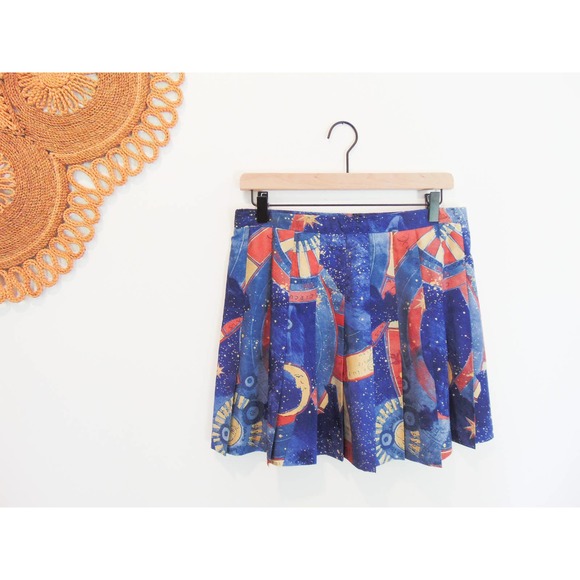 Lilly’s of Beverly Hills Dresses & Skirts - Vintage Lily's of Beverly Hills Celestial Pleated Tennis Skirt, 90s Mini Skirt